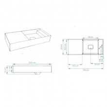 Lavatrio P/ Banheiro e Lavabo Com Mesa Lateral 75cm Sabbia